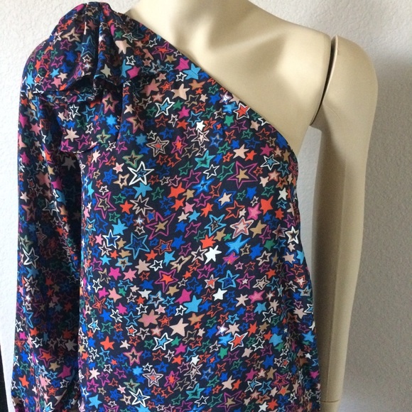 J. Crew long sleeve one shoulder star blouse - Picture 4 of 8